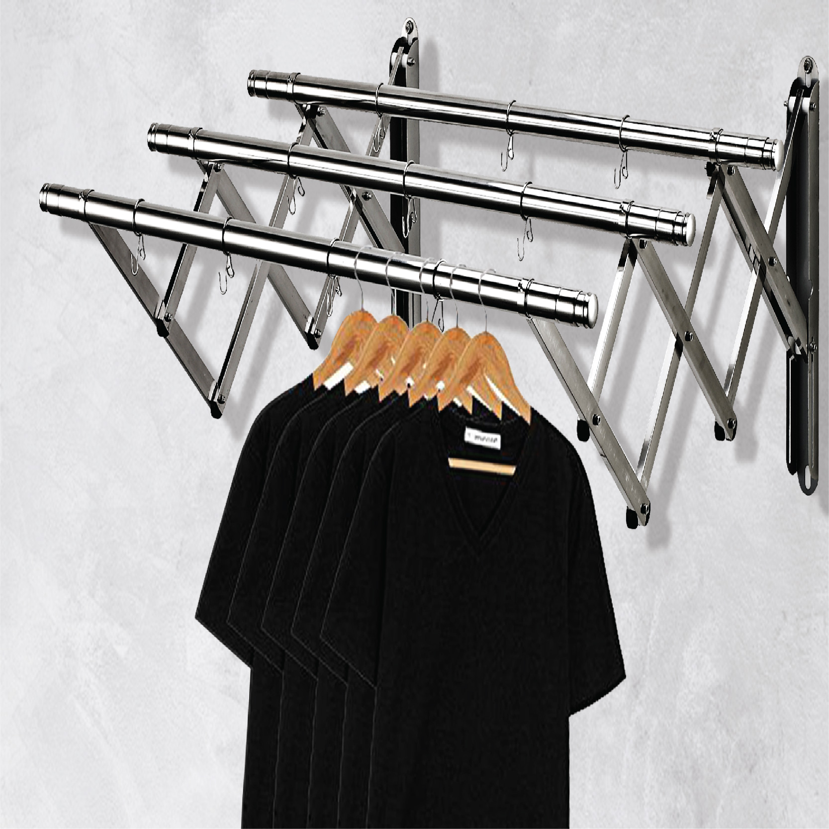 Stainless Steel Rectratable Clothes Hanger 1-07